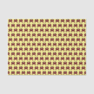 Vintage Red Black Crab #1 Drawing DIY BG Yellow Tissue Paper