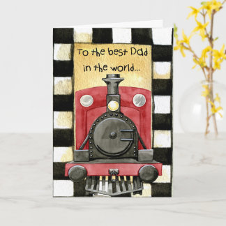 Vintage Red Black Fathers Day Card