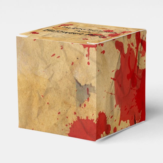 Vintage Red Blood Splatter Halloween Party Favour Box (Front Side)