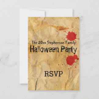 Vintage Red Blood Splatter Halloween Party Invitation