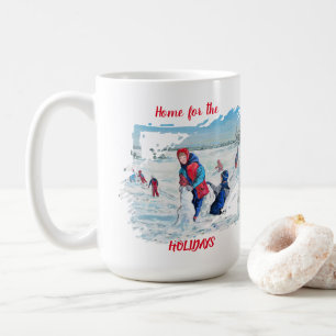 VINTAGE Red & Blue HOLIDAYS Personalise Coffee Mug