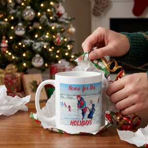 VINTAGE Red & Blue HOLIDAYS Personalise Coffee Mug