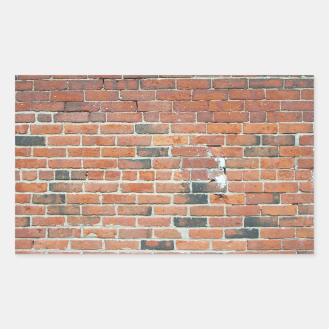 Vintage Red Brick Wall Texture Rectangular Sticker (Front)