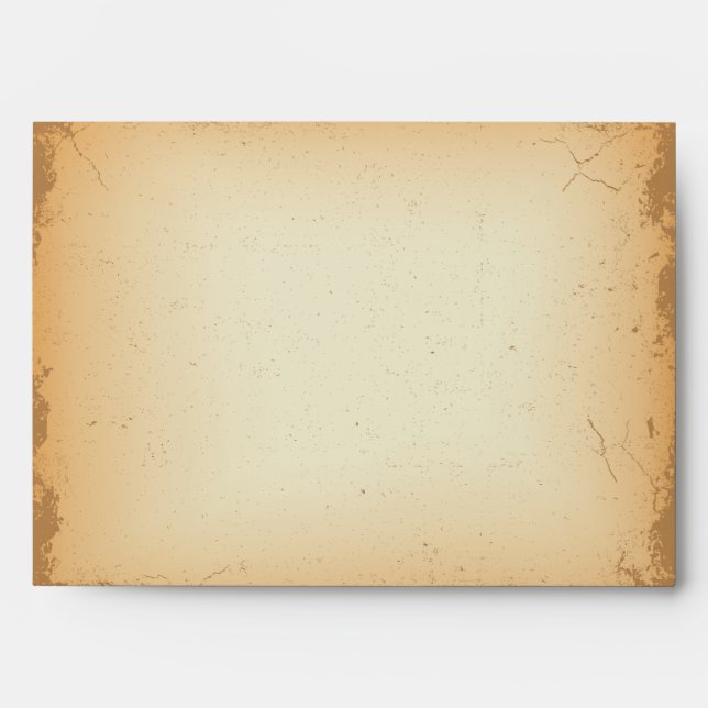 Vintage red brown floral swirls A7 envelope (Front)