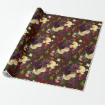 Vintage red burgundy maroon winter dramatic floral wrapping paper<br><div class="desc">Moody romantic deep red wine wrapping antique like paper with vintage winter purple and ivory cream floral bouquets. Suitable for Christmas,  winter weddings or any other elegant occasions.</div>