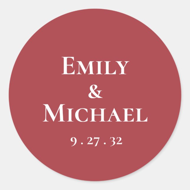 Vintage Red Burgundy White Roses Names Sticker (Front)