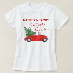 Vintage Red Car Merry Family #Christmas Vacation T-Shirt