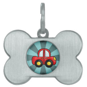 Vintage red car pet name tag