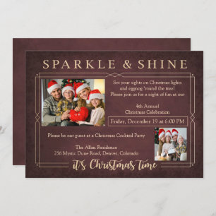 Vintage Red Chalkboard Christmas Party Invitatio Invitation