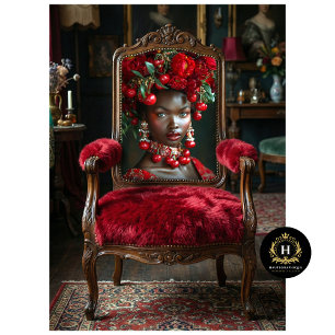 Vintage Red Cherry African American  Decoupage  Tissue Paper