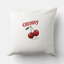 Vintage Red Cherry Decorative Throw Pillow
