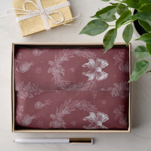 Vintage Red Christmas Tissue Paper