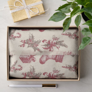 Vintage Red Christmas Tissue Paper