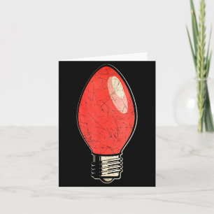 Vintage Red Christmas Tree Light Bulb  Card