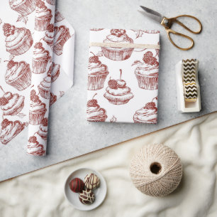 Vintage Red Christmas Wrapping Paper