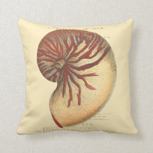 Vintage Red Conch Shell Cushion
