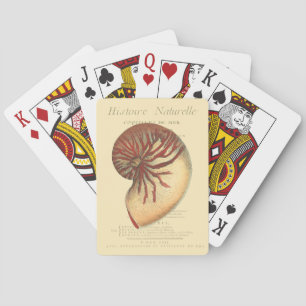 Vintage Red Conch Shell Playing Cards