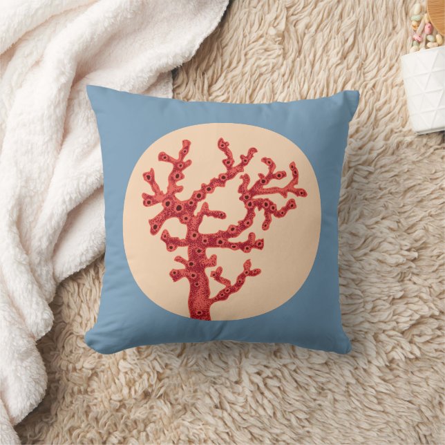 Vintage Red Coral Cushion (Blanket)