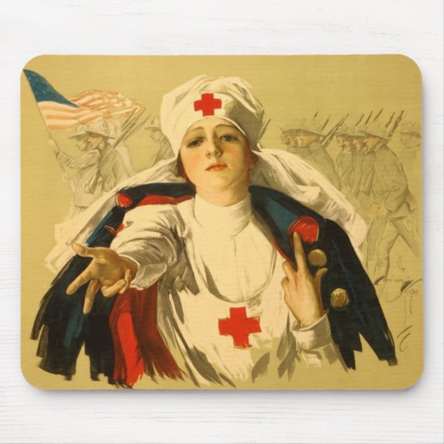 Vintage Red Cross Nurse - Mousepad (Front)