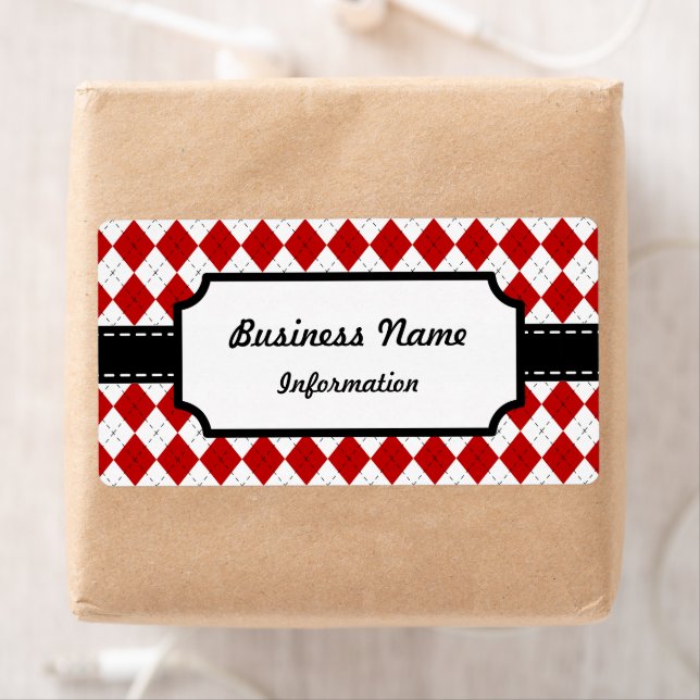Vintage Red Custom Business Labels  (Insitu)