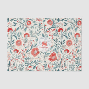 Vintage Red Daisy Floral Pattern - Botanical Tissue Paper