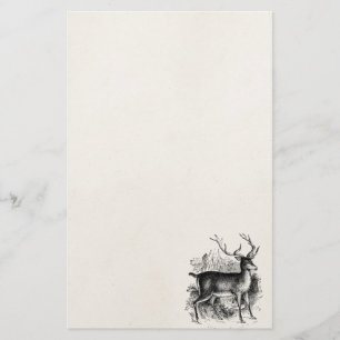 Vintage Red Deer Stag Personalised Template Stationery