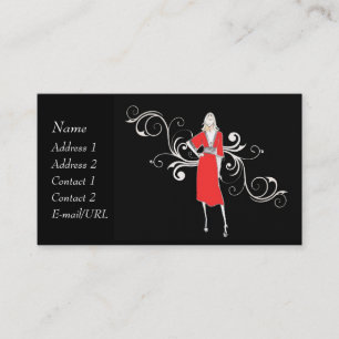 Vintage Red dress - Customise Business Card