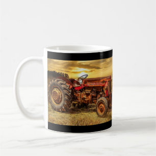 Vintage Red Farm Tractor Coffee Mug