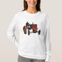 Vintage Red Farm Tractor Retro Farmer
