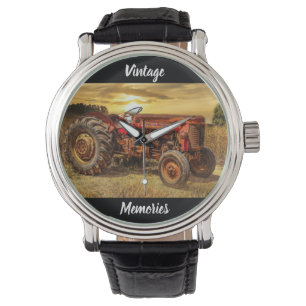 Vintage Red Farm Tractor Watch