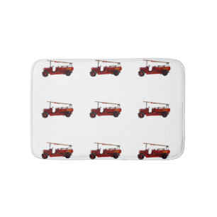 Vintage Red Fire Trucks, Bath Mat