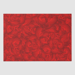 Vintage Red Floral Art Tissue Paper