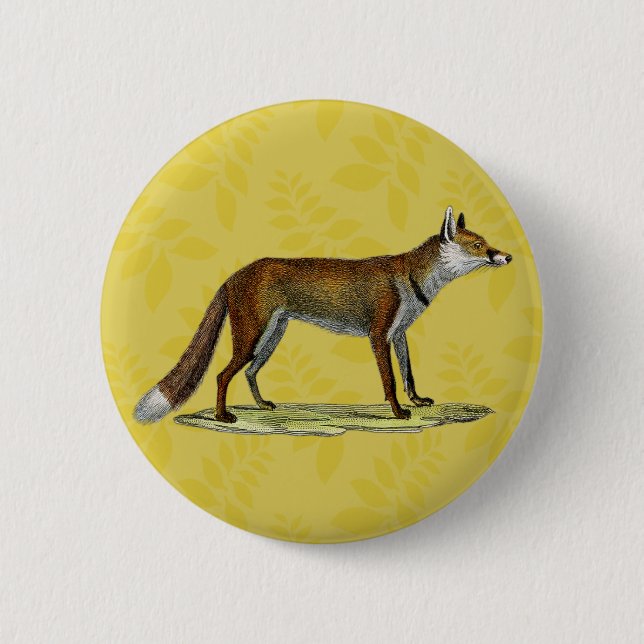 Vintage Red Fox 6 Cm Round Badge (Front)