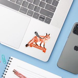 Vintage Red Fox Political Sticker Cute Statement