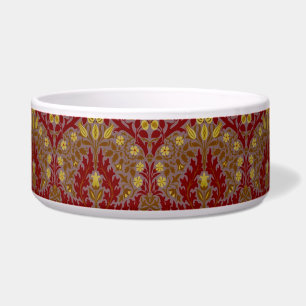 Vintage Red Gold William Morris Autumn Flowers