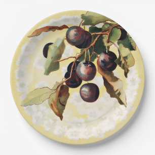 Vintage Red Grapes Paper Plates