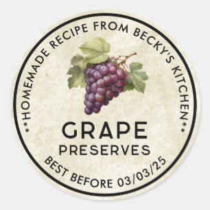 Vintage Red Grapes preserves canning label