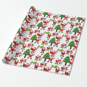 Vintage Red Green Watercolor Christmas Wrapping Paper