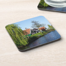 Vintage Red Green Zaanse Schans Dutch Timber House