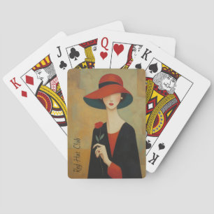 Vintage Red Hat Fashion Playing Cards