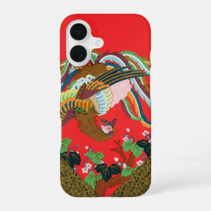 Vintage Red Japanese Phoenix Bird Art G.A. Audsley iPhone 16 Case