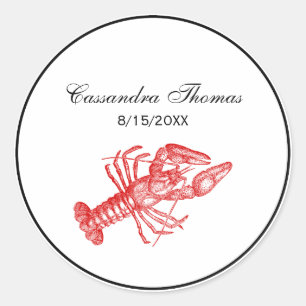Vintage Red Lobster #1 Drawing Classic Round Sticker