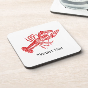 Vintage Red Lobster #1 Drawing Coaster