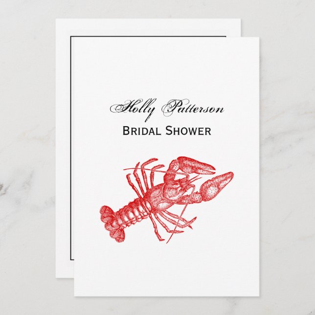 Vintage Red Lobster #1 Drawing Invitation (Front/Back)
