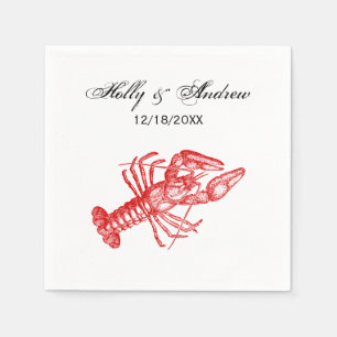 Vintage Red Lobster #1 Drawing Napkin