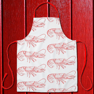 Vintage red  lobster  All-Over Print Apron