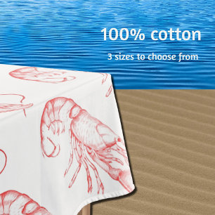 Vintage red  lobster  tablecloth
