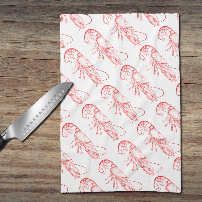 Vintage red  lobster  tea towel (Creator Uploaded)