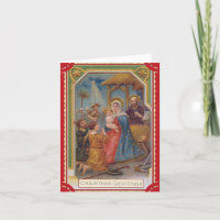 Vintage Red Madonna And Child Religious Christmas