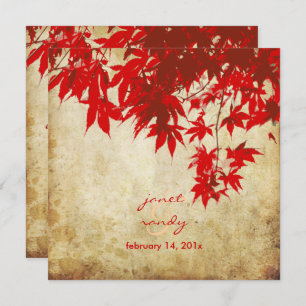Vintage Red Maple Leaves/fall invitations
